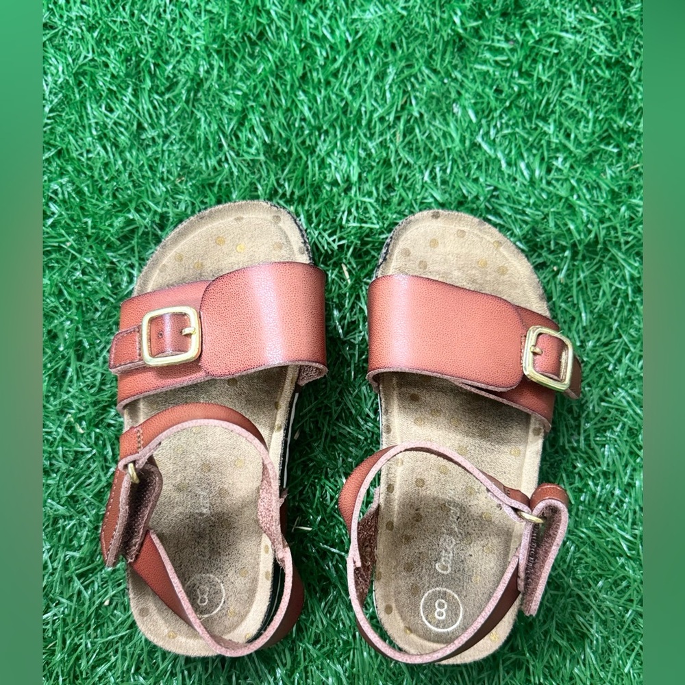Cat & Jack Brown Leather Kids Sandals Size 8